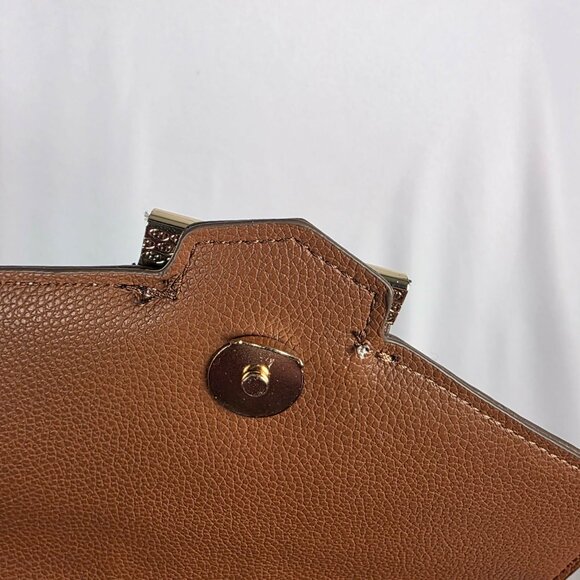 Anne Klein White & Brown Woven Crossbody w/ Detachable Wallet Pouch! - Picture 10 of 14